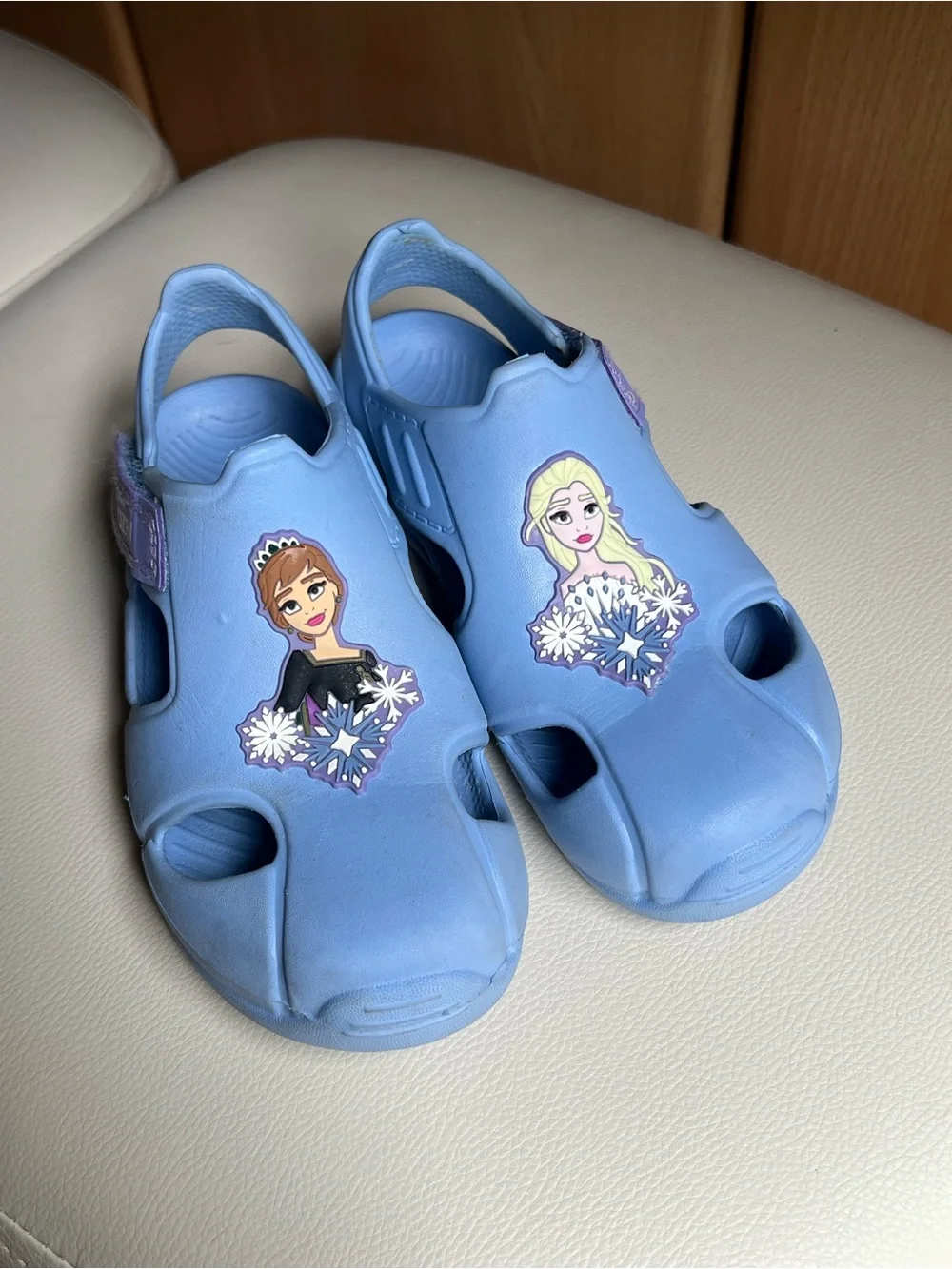 Disney Light Blue Kids Sandal Clogs with Princess Motifs